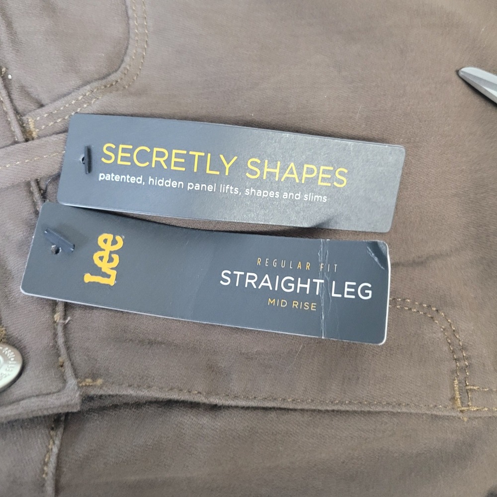 Lee Perfectly Fit Shapes Straight Leg‎ Pants Woodspice Medium 12 Mid Rise TAG - Picture 7 of 12